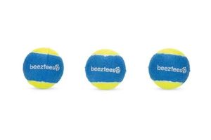 Beeztees fetch tennis ball - hondenspeelgoed - blauw/geel - 6,3 cm - 3st