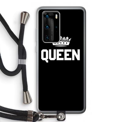 Queen zwart: Huawei P40 Pro Transparant Hoesje met koord