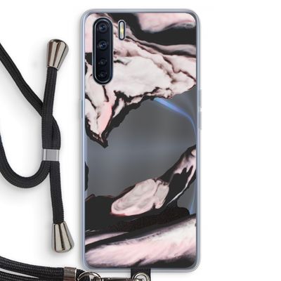Roze stroom: Oppo A91 Transparant Hoesje met koord