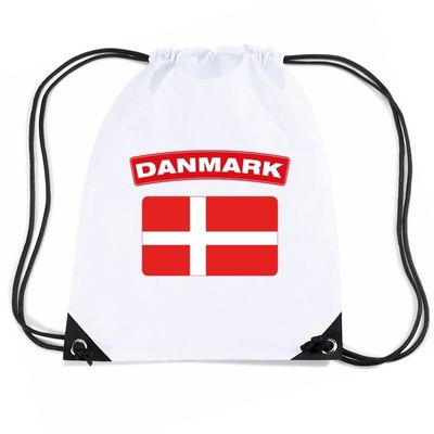Denemarken nylon rugzak wit met Deense vlag