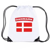 Denemarken nylon rugzak wit met Deense vlag - thumbnail