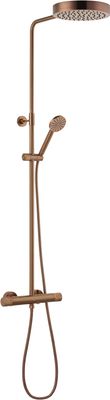 Ben Engraved Cross regendoucheset Ø25cm geborsteld koper pvd