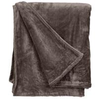 Fleece deken/plaid - donkergrijs - polyester - XL-formaat - 180 x 220 cm - Fluffy/zachte stof