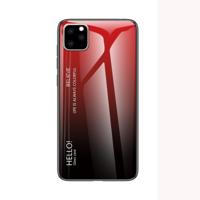 Voor iPhone 11 Pro gradiënt kleur glas geval (rood)