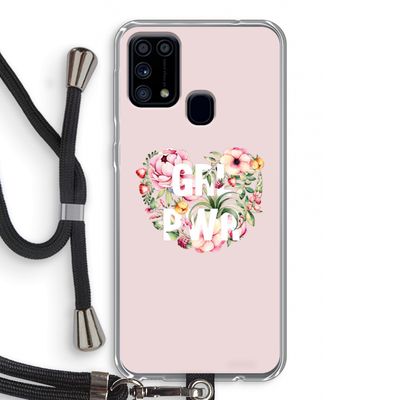GRL PWR Flower: Samsung Galaxy M31 Transparant Hoesje met koord