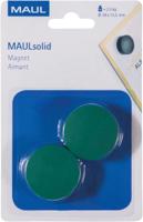 MAUL magneet Solid, 38 mm, trekkracht 2,5 kg, blister van 2 stuks, groen