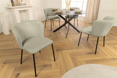 Design Stoel LYON mint corduroy zwarte metalen poten - 44963