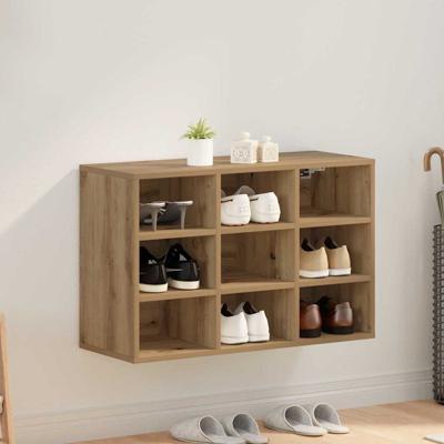 Schoenenkast artisanaal eikenkleurig 77.5 x 30 x 51 cm