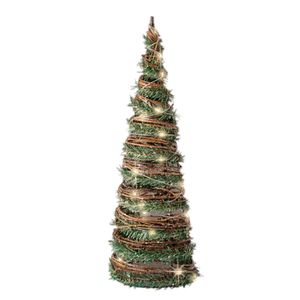 Kerstverlichting figuren Led kegel kerstboom rotan lamp 40 cm met 30 lampjes   -