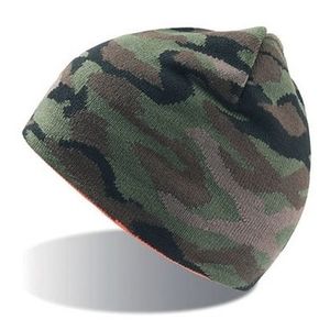 Fijngebreide camouflage muts voor volwassenen