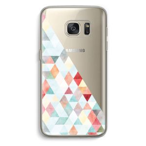 Gekleurde driehoekjes pastel: Samsung Galaxy S7 Transparant Hoesje