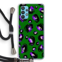 Green Cheetah: Samsung Galaxy A32 4G Transparant Hoesje met koord Green Cheetah: Samsung Galaxy A32 4G Transparant Hoesje met koord