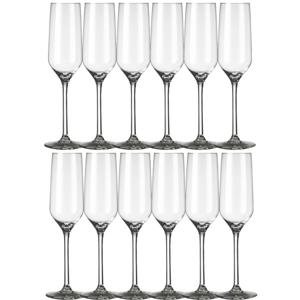 Champagneglazen/flutes Carre - 12x stuks - 220 ml - Champagne drinken - Champagneglazen van glas