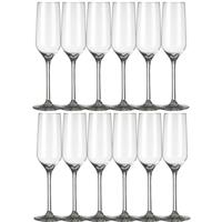 Champagneglazen/flutes Carre - 12x stuks - 220 ml - Champagne drinken - Champagneglazen van glas