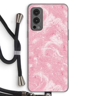 Abstract Painting Pink: OnePlus Nord 2 5G Transparant Hoesje met koord