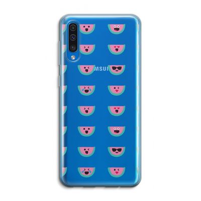 Smiley watermeloenprint: Samsung Galaxy A50 Transparant Hoesje