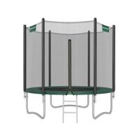 ronde tuintrampoline met veiligheidsafdekking, zwart+blauw