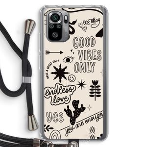 Good vibes: Xiaomi Redmi Note 10S Transparant Hoesje met koord