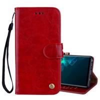 Business stijl olie Wax textuur horizontale Flip leergeval met houder & kaartsleuven & portemonnee voor Galaxy Note9 (rood)