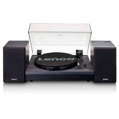 LENCO LS-301BK - Platenspeler met Bluetooth® en twee externe speakers, zwart