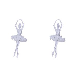 2x Kerst hangdecoratie doorzichtige balletdanseres 17,4 cm - Kersthangers