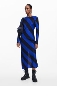 Gestreepte midi-jurk - BLUE - XL