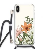 Floral bouquet: iPhone X Transparant Hoesje met koord