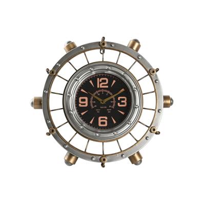 Muurklok Home ESPRIT Gouden Zilverkleurig Ijzer Vintage 48 x 11 x 44,5 cm