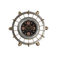 Muurklok Home ESPRIT Gouden Zilverkleurig Ijzer Vintage 48 x 11 x 44,5 cm