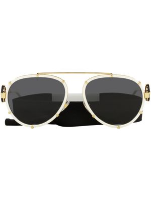 Versace Eyewear lunettes de soleil à monture aviateur - Blanc