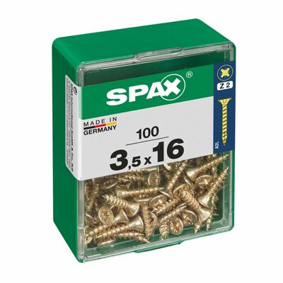 Schroefdoos SPAX Platte kop 3,5 x 16 mm (100 Stuks)
