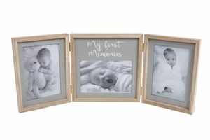 Fotolijst My First Year &apos;3-luik&apos; 50x20x1,5cm grijs/hout