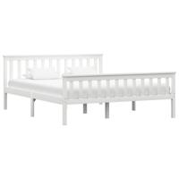 Bedframe massief grenenhout wit 160x200 cm