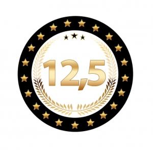 Bierviltjes/onderzetters - 100x stuks - 12,5 jaar - jubileum - viltjes van karton - getrouwd