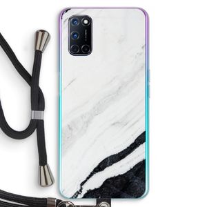 Elegante marmer: Oppo A52 Transparant Hoesje met koord