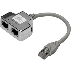 Digitus RJ45 Netwerk Adapter CAT 5, CAT 5e [1x RJ45-stekker - 2x RJ45-bus] Grijs