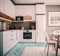 Vinyl tapijt tegels eclectisch turquoise