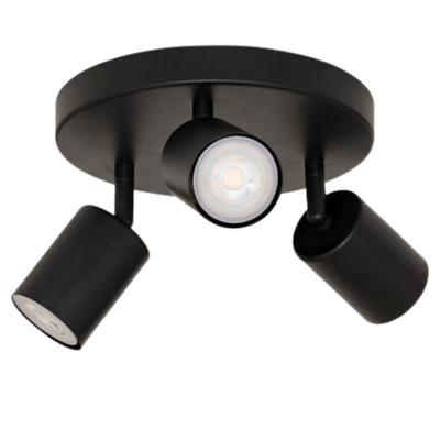 Wand / plafondlamp Vico - D20 x H15 cm - metaal - zwart - 3 lichtbronnen