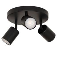 Wand / plafondlamp Vico - D20 x H15 cm - metaal - zwart - 3 lichtbronnen