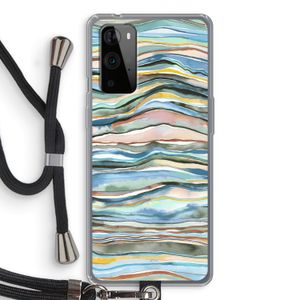 Watercolor Agate: OnePlus 9 Pro Transparant Hoesje met koord