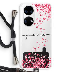 Hartjes en kusjes: Huawei P50 Transparant Hoesje met koord