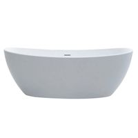 Best Design Orto vrijstaand bad 180x85x64cm inclusief sifon solid surface wit mat 4000500 - thumbnail