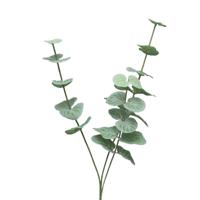 Kunstbloem/kunsttak Eucalyptus Cinera - 38 cm - 3 takken - kunst zijdebloemen