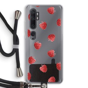 Framboosjes: Xiaomi Mi Note 10 Transparant Hoesje met koord