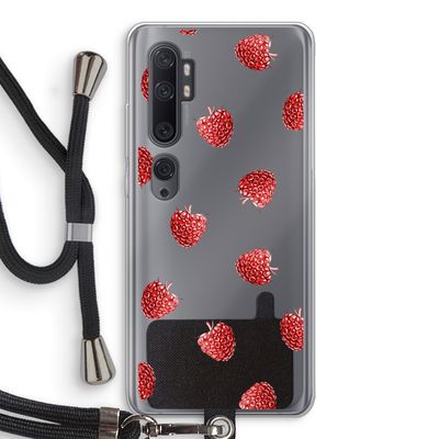 Framboosjes: Xiaomi Mi Note 10 Transparant Hoesje met koord