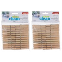 48x Houten wasknijpers 7 cm   -