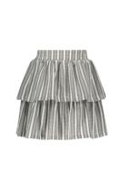 B.Nosy zomer rok meisjes - zwart/wit gestreept - 2-laags - Romee B.Nosy zomer rok meisjes - zwart/wit gestreept - 2-laags - Romee