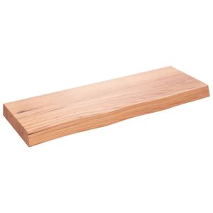 Wandschap 80x30x6 cm behandeld massief eikenhout lichtbruin