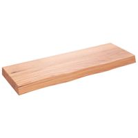 Wandschap 80x30x6 cm behandeld massief eikenhout lichtbruin - thumbnail