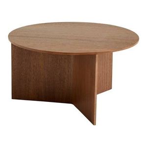 HAY Slit Table Wood Round XL Bijzettafel -  Ø 65 cm - Walnut